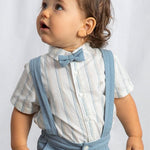 Completo pantaloncine e camicia con papillon neonato 