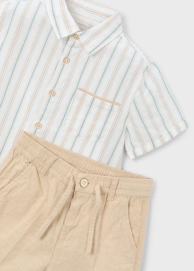 Completo bermuda e camicia in lino bambino 