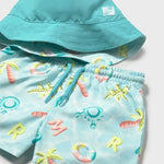 Completo costume e cappello reversibili protezione solare neonato 