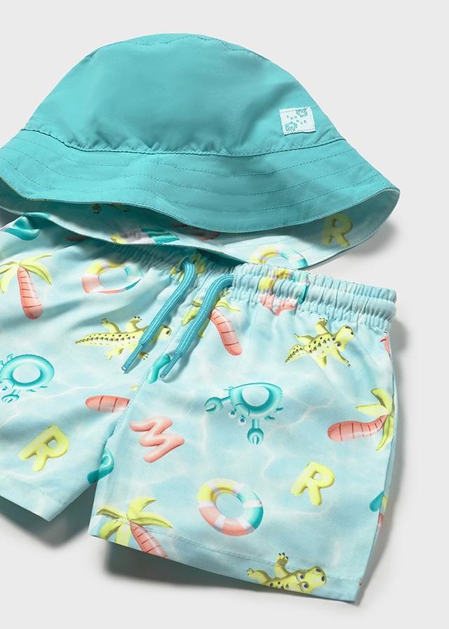 Completo costume e cappello reversibili protezione solare neonato 