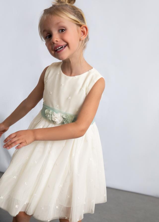 Vestito cerimonia tulle ricamato bambina 