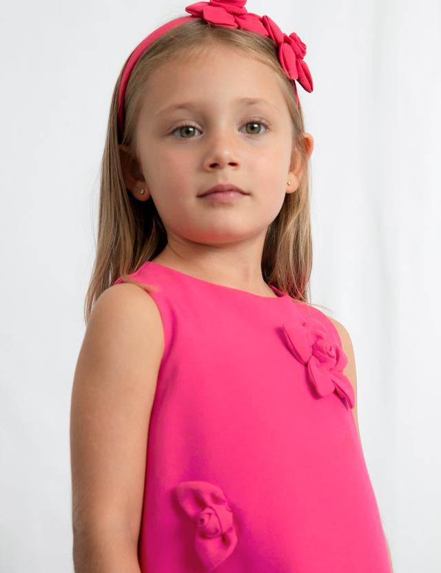 Vestito applicazione floreale bambina 