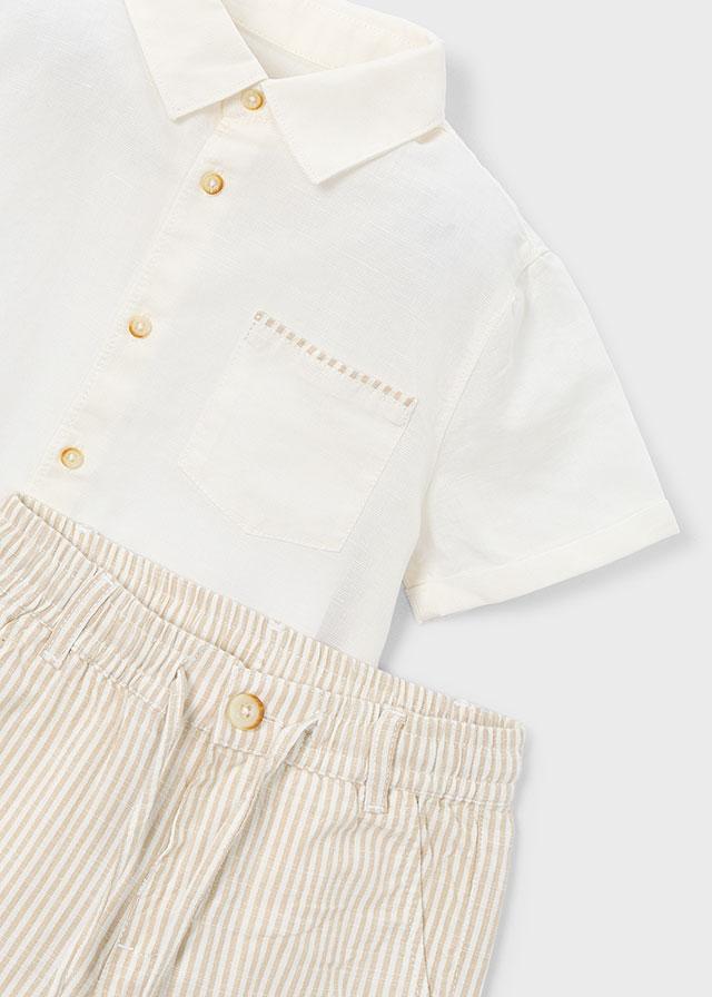 Completo bermuda e camicia in lino bambino 