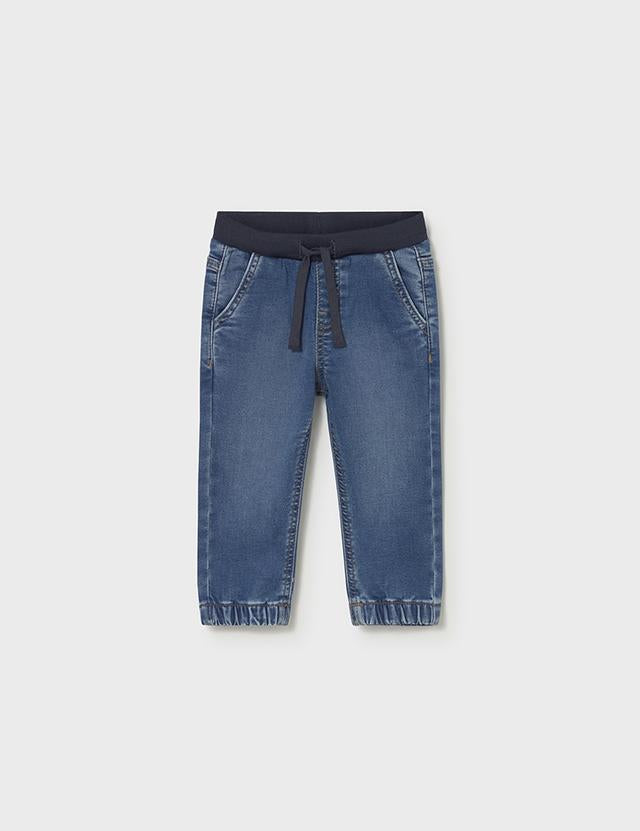 Pantalone jeans con cintura elasticizzata neonato 