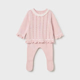 Completo ghettina e maglioncino tricot neonata 