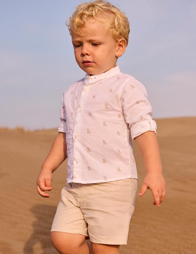Bermuda in lino elegante neonato 