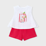 Completo short stamapato bambina 