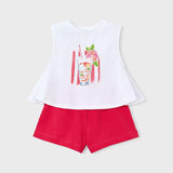 Completo short stamapato bambina 