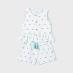 Completo shorts e maglietta stampata bambina 