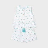 Completo shorts e maglietta stampata bambina 