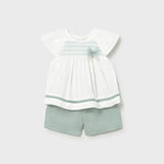 Completo bermuda e blusa neonata 