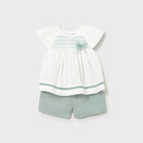 Completo bermuda e blusa neonata 