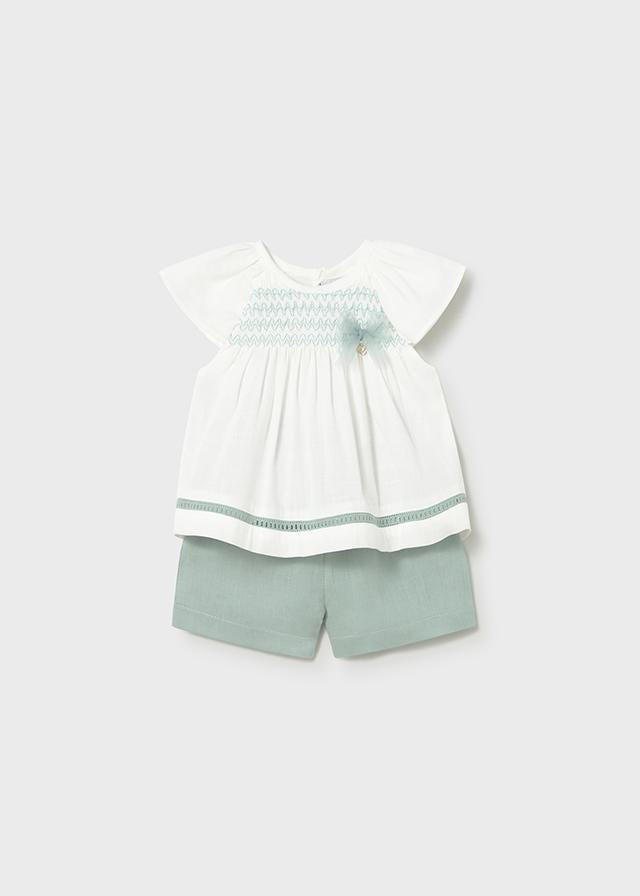 Completo bermuda e blusa neonata 