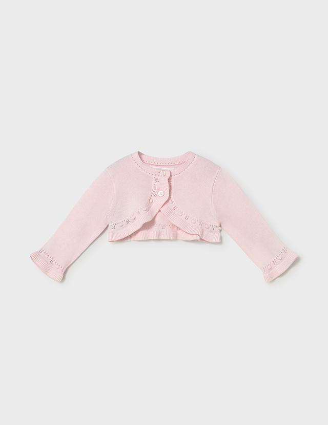 Cardigan tricot basic neonata rosa 