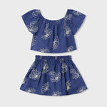 Completo gonna lino stampa bambina 