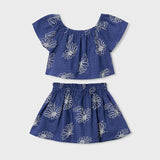Completo gonna lino stampa bambina 