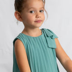 Vestito plissettato fiocco bambina 