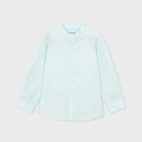 Camicia manica lunga a righe con colletto alla coreana bambino<BR/> 