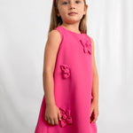 Vestito applicazione floreale bambina 