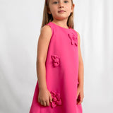 Vestito applicazione floreale bambina 