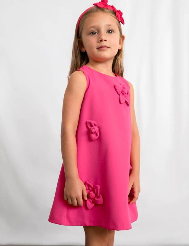 Vestito applicazione floreale bambina 
