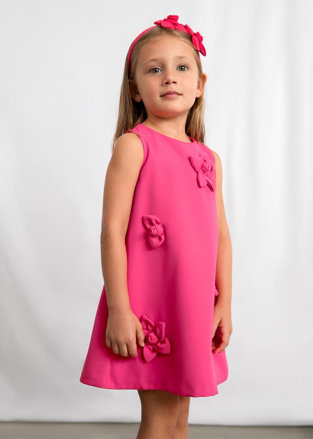 Vestito applicazione floreale bambina 