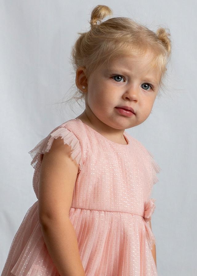 Vestito tulle plissettato neonata 