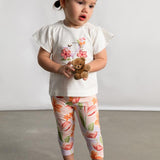 Completo leggings e maglietta fiori neonata 
