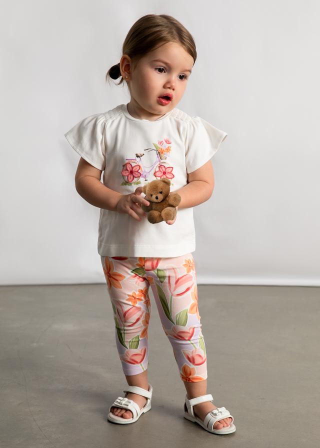 Completo leggings e maglietta fiori neonata 