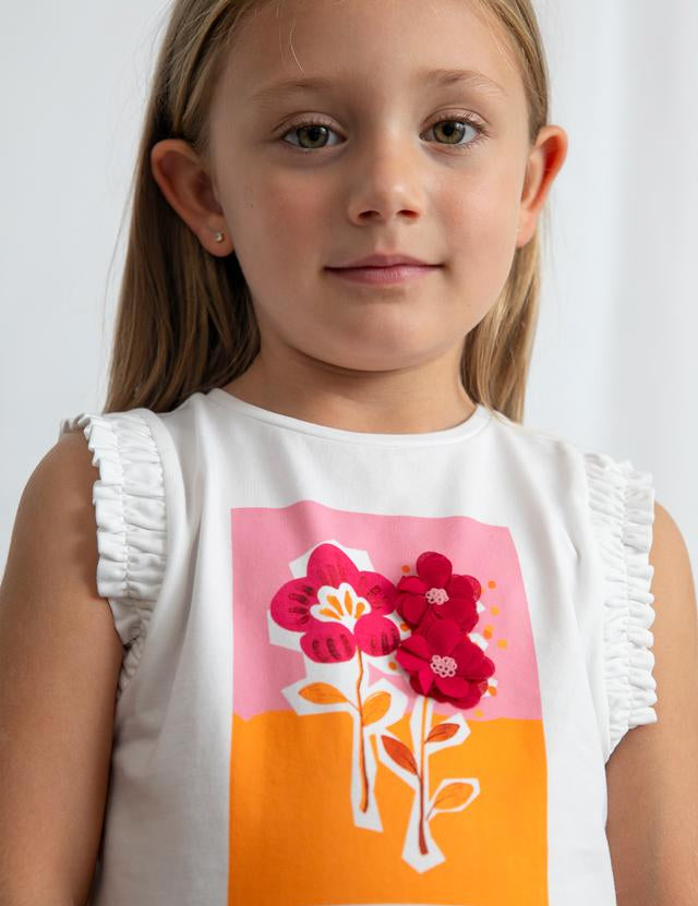 Canotta fiori bambina 