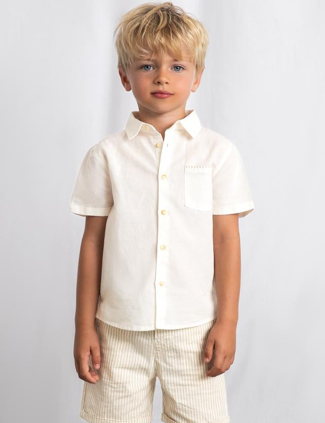 Completo bermuda e camicia in lino bambino 