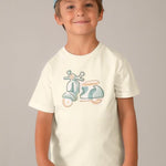 Maglietta con moto ricamata bambino 