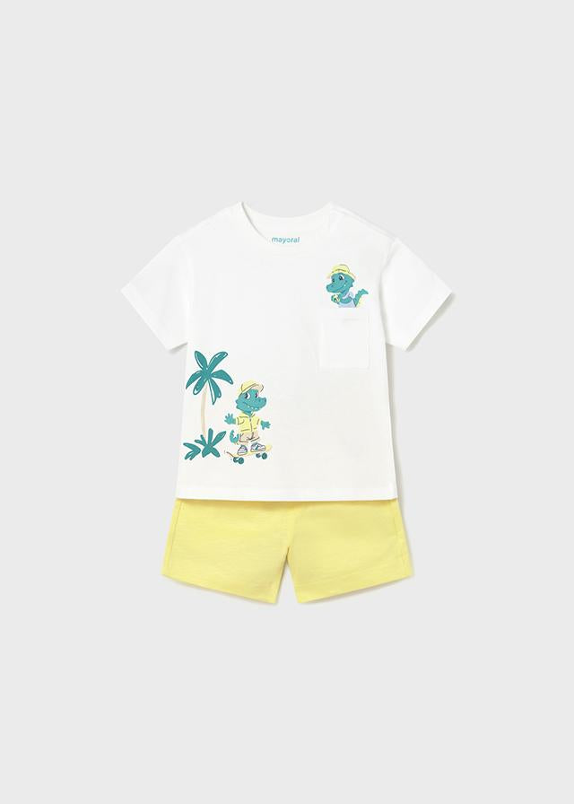 Completo bermuda e maglietta palme neonato 