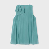 Vestito plissettato fiocco bambina 