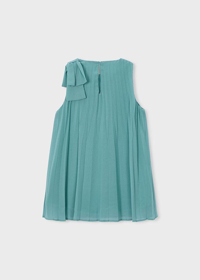 Vestito plissettato fiocco bambina 