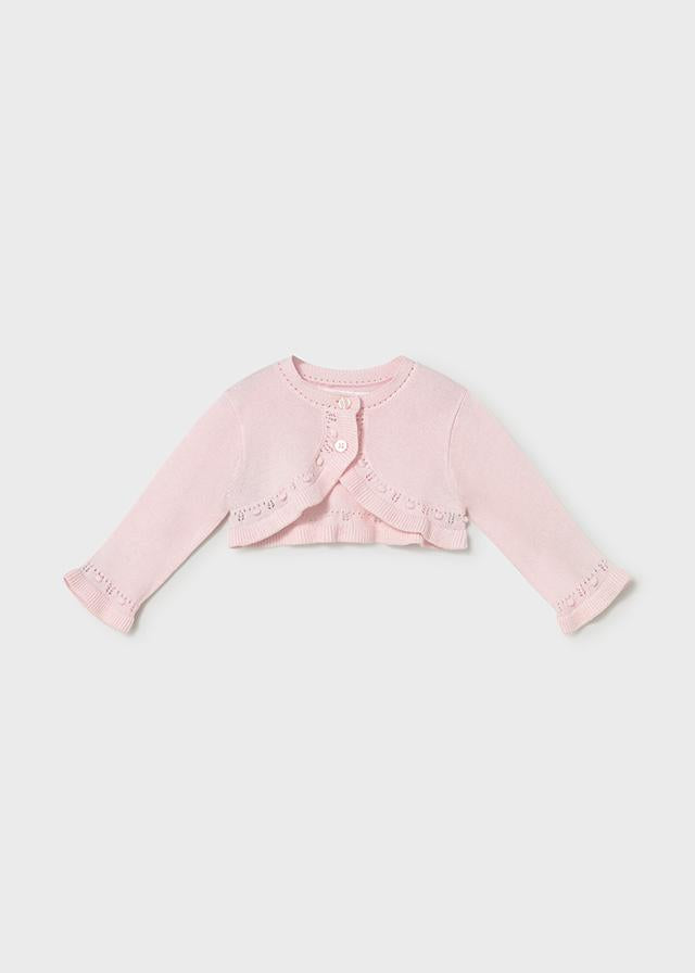 Cardigan tricot basic neonata rosa 