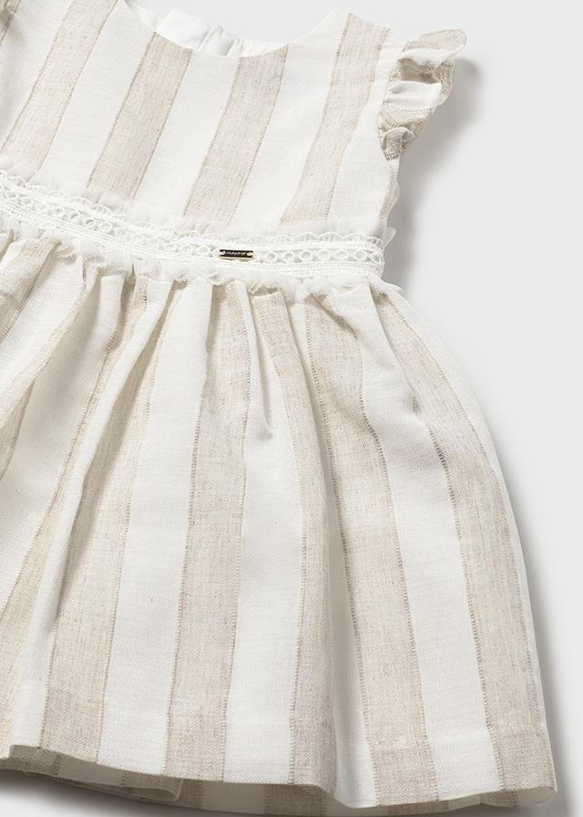 Vestito righe nocciola neonata 