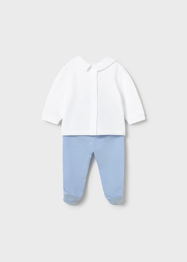 Completo ghettina e maglietta ricamata neonato 