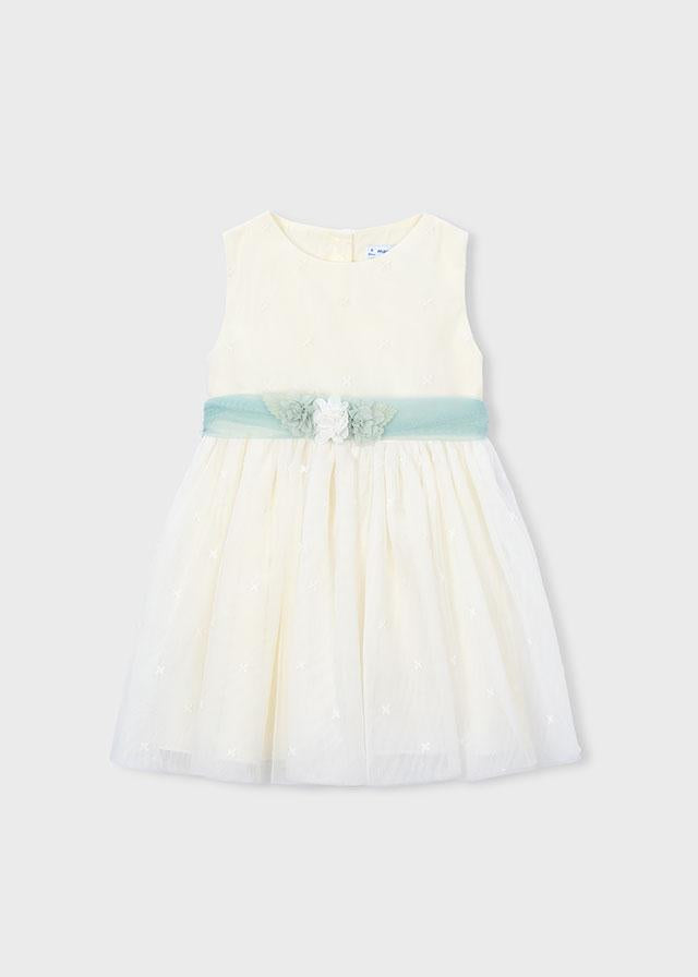 Vestito cerimonia tulle ricamato bambina 