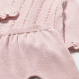 Completo ghettina e maglioncino tricot neonata 