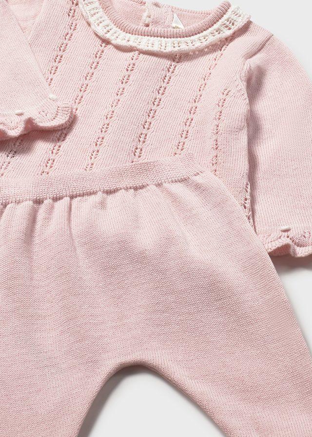 Completo ghettina e maglioncino tricot neonata 