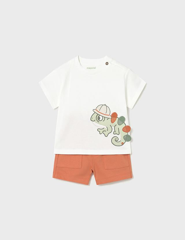 Completo in maglia bermuda e maglietta interattiva neonato 