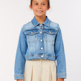 Giubbotto denim e applicazioni in macramè ragazza LiuJo 