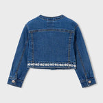 Giacca denim ricamata bambina 