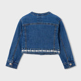 Giacca denim ricamata bambina 