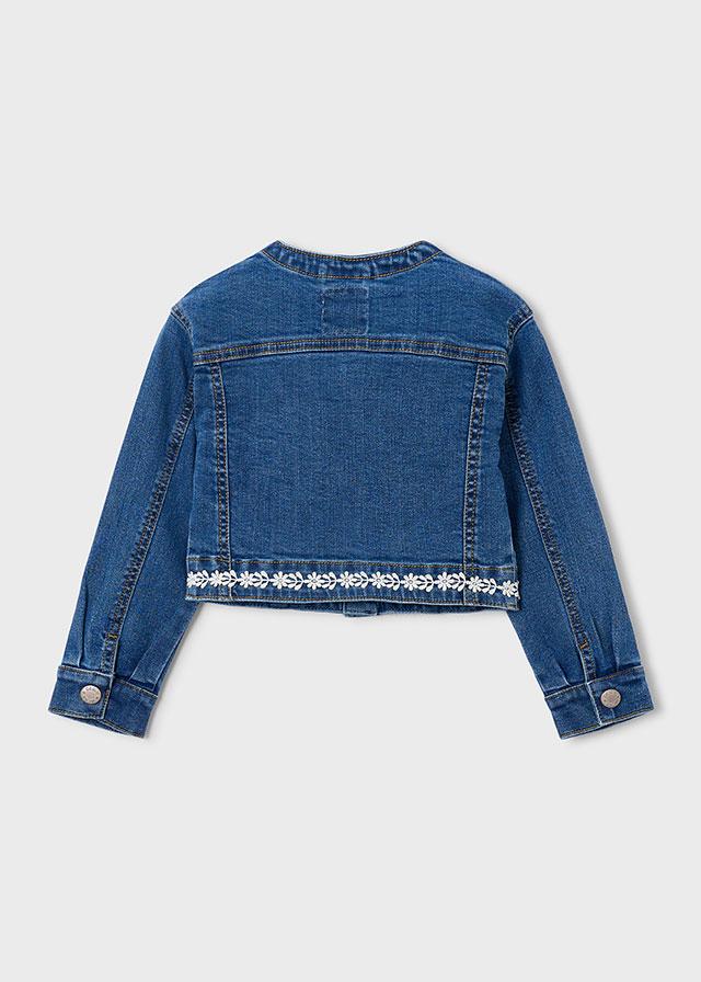 Giacca denim ricamata bambina 