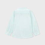 Camicia manica lunga a righe con colletto alla coreana bambino<BR/> 