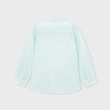 Camicia manica lunga a righe con colletto alla coreana bambino<BR/> 