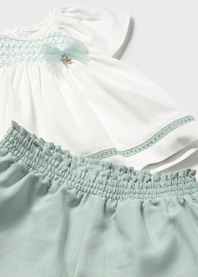 Completo bermuda e blusa neonata 