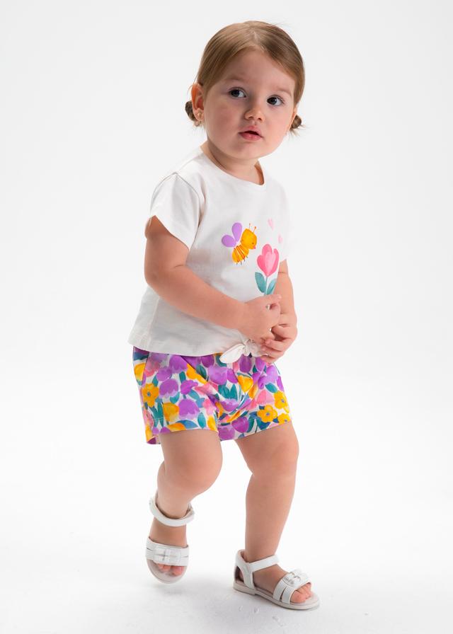 Completo 3 pezzi con pantaloncino neonata 